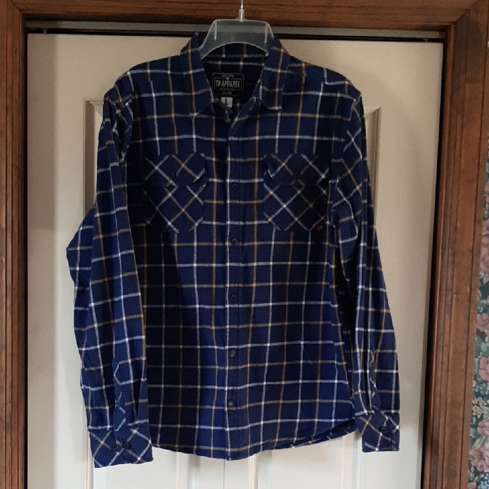 TD Tactical Men's Blue Plaid Shirt